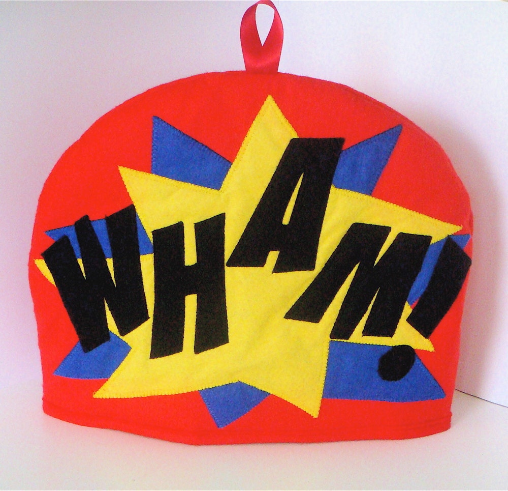 Red, Yellow and Blue "WHAM" Felt Tea Cosie