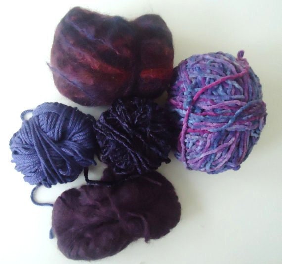 Yarn bundle - 5 skeins - blue/purple - EmbellishedLife2