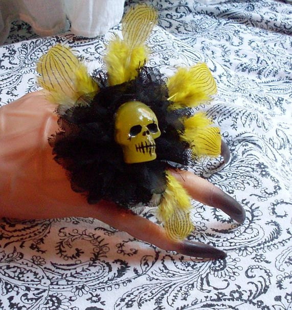 The Plague--Toxic Death Macabre Hair Clip Fascinator Brooch Combo