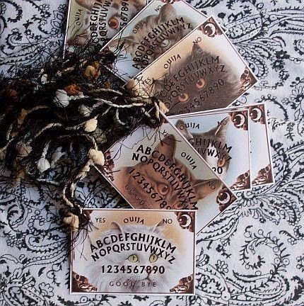 Spooky Cats in Ouija Boards Combo Pack of Gift Tags