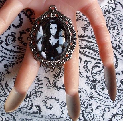 And A Pale White Feline Face---The Gorgeous Gothic Vampira Pendant