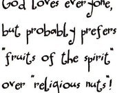 Fruits of the Spirit - Christian humor unmounted rubber stamp, religious nuts No.16