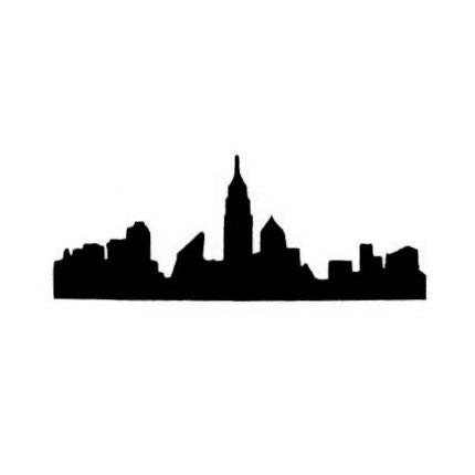 New York City Skyline silhouette Unmounted rubber stamp, NYC
