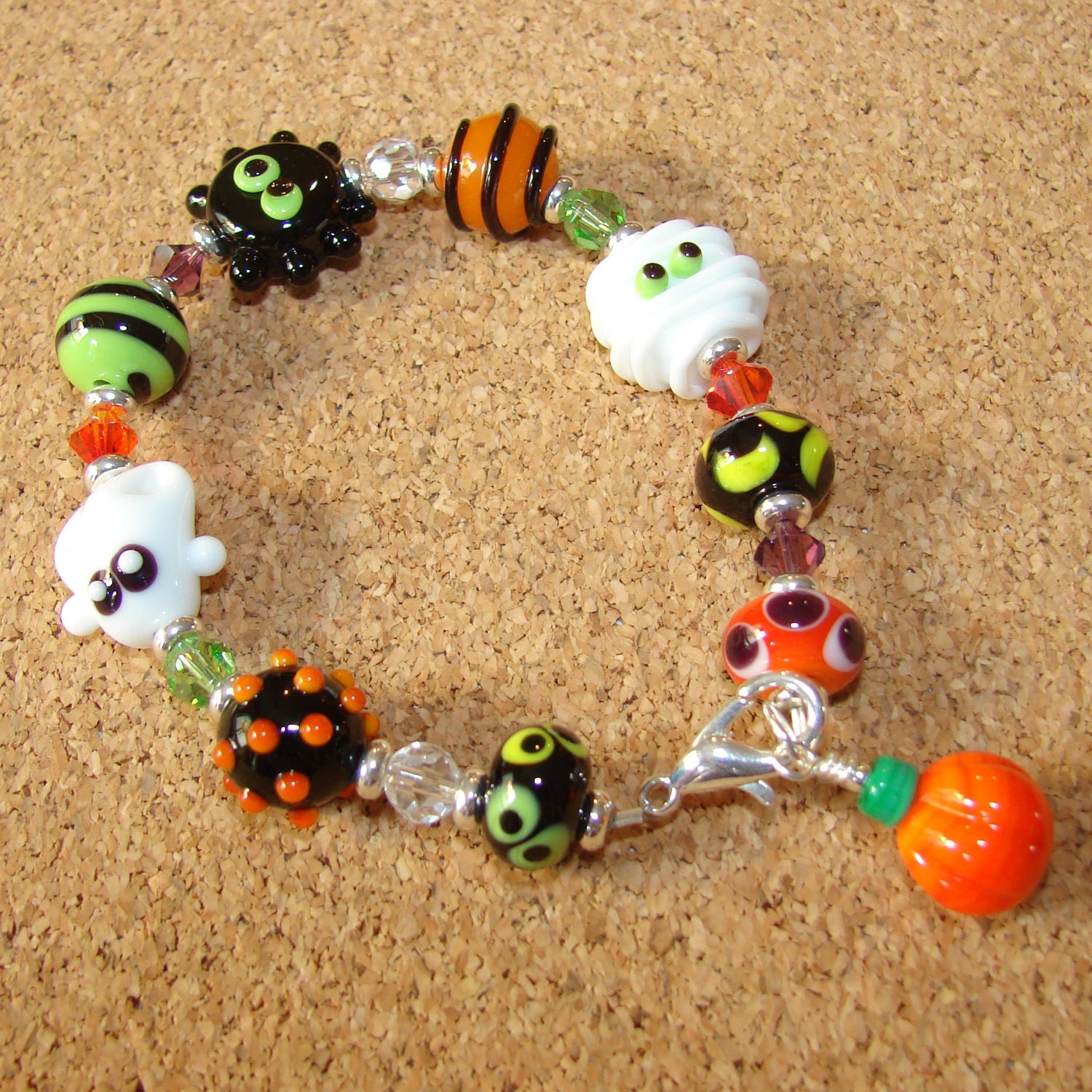 SALE Halloween Cuties Handmade Lampwork Bracelet