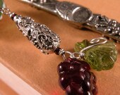 Wine and Flowers Bookmark - Grapes, flowers and wine themed bookmark