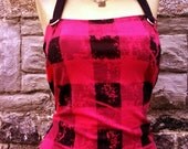 You bad Girl Alt Couture PUnK PLaid tube halter TOP, custom made, punk rock emo GOTHIC LOLITA stupendous fashion in your size...