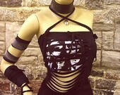 You-bad-Girl sexy survivor slit slash top, DIY handmade to your size, punk gothic dark lolita emo honey
