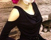 BAD VENUS... very exciting and different black blouse. diy. Sexy and Dramatic. Handmade to your size