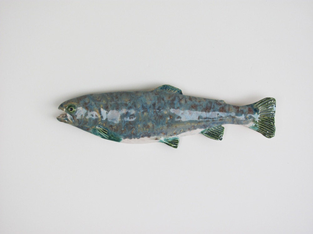 Ceramic art trout decorative fish wall hanging