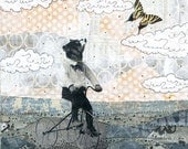 Bear Art Print. Mixed Media Collage Reproduction Art Print. 8 x 10 . Print 10010