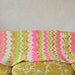 Psychedelic Zigzag Afghan Wool Neon Pink Lime Green White Ripple Blanket