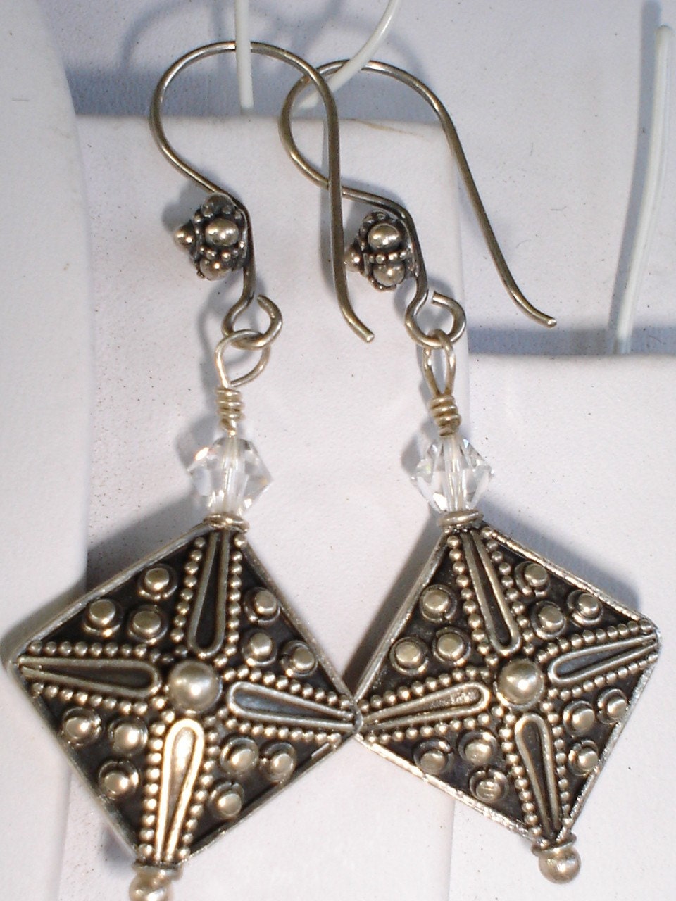 Majesty Earrings Bali Sterling Silver and Swarovski Crystal