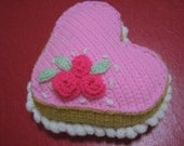 Cake Crochet Pattern Food Crochet Pattern PDF Instant Download Heart-Shaped Vanilla Cake with Pink Frosting