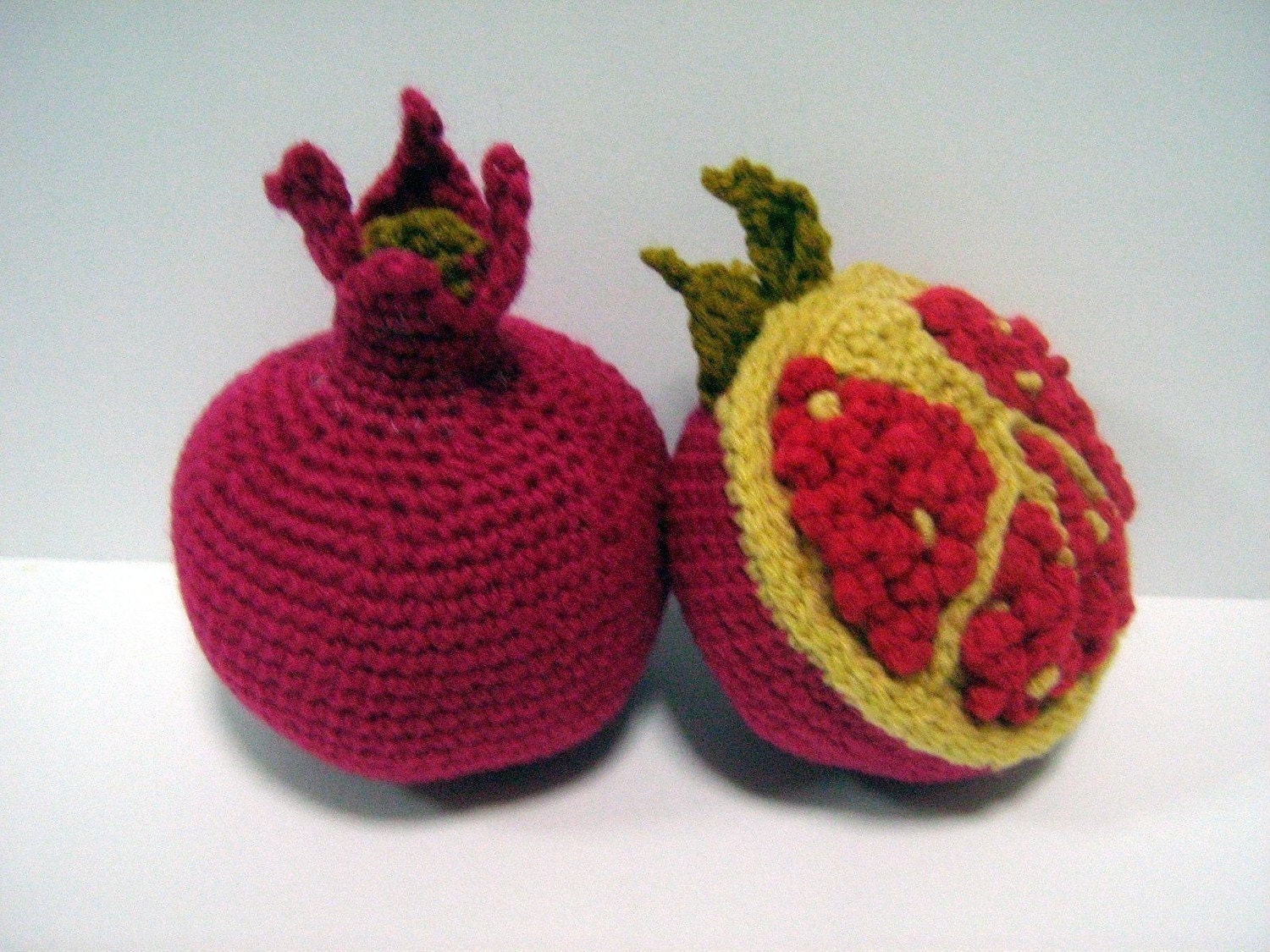 Fruit Crochet Pattern Pomegranate Crochet Pattern PDF Instant Download Crochet Food Pattern Pomegranate (Fruit - whole and cut)