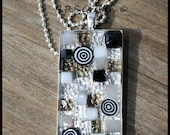 Black and White Mosaic Pendant 30