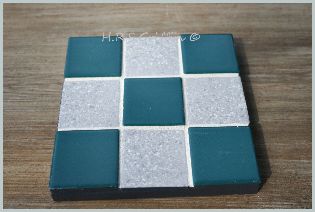 Mosaic Trivet in Teal And Gray