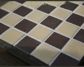 Mosaic Trivet in Brown and Cream