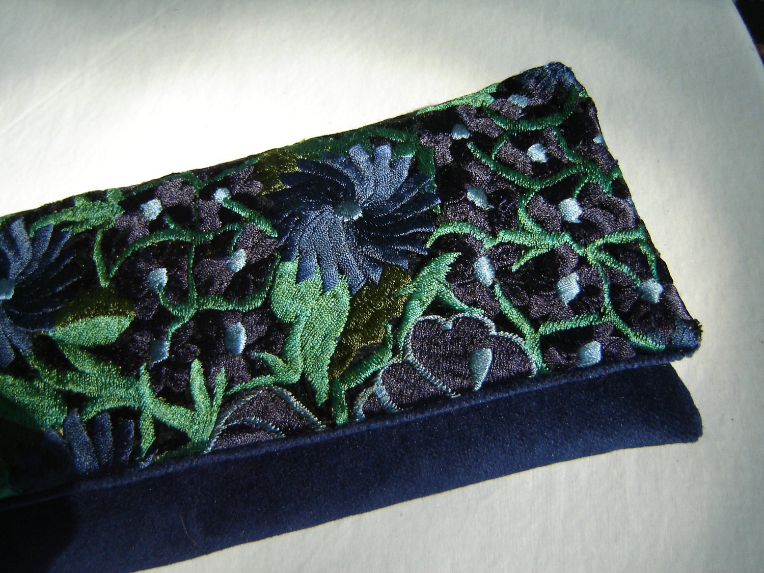 Up-Cycled Velvet Clutch/Evening Bag Vintage Floral Upholstery Velvet