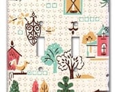Country Charms 1950's Vintage Wallpaper Double Switch Plate
