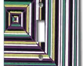 Stella Stripe Abstract in Violet Single Switch plate 1950's Vintage Wallpaper
