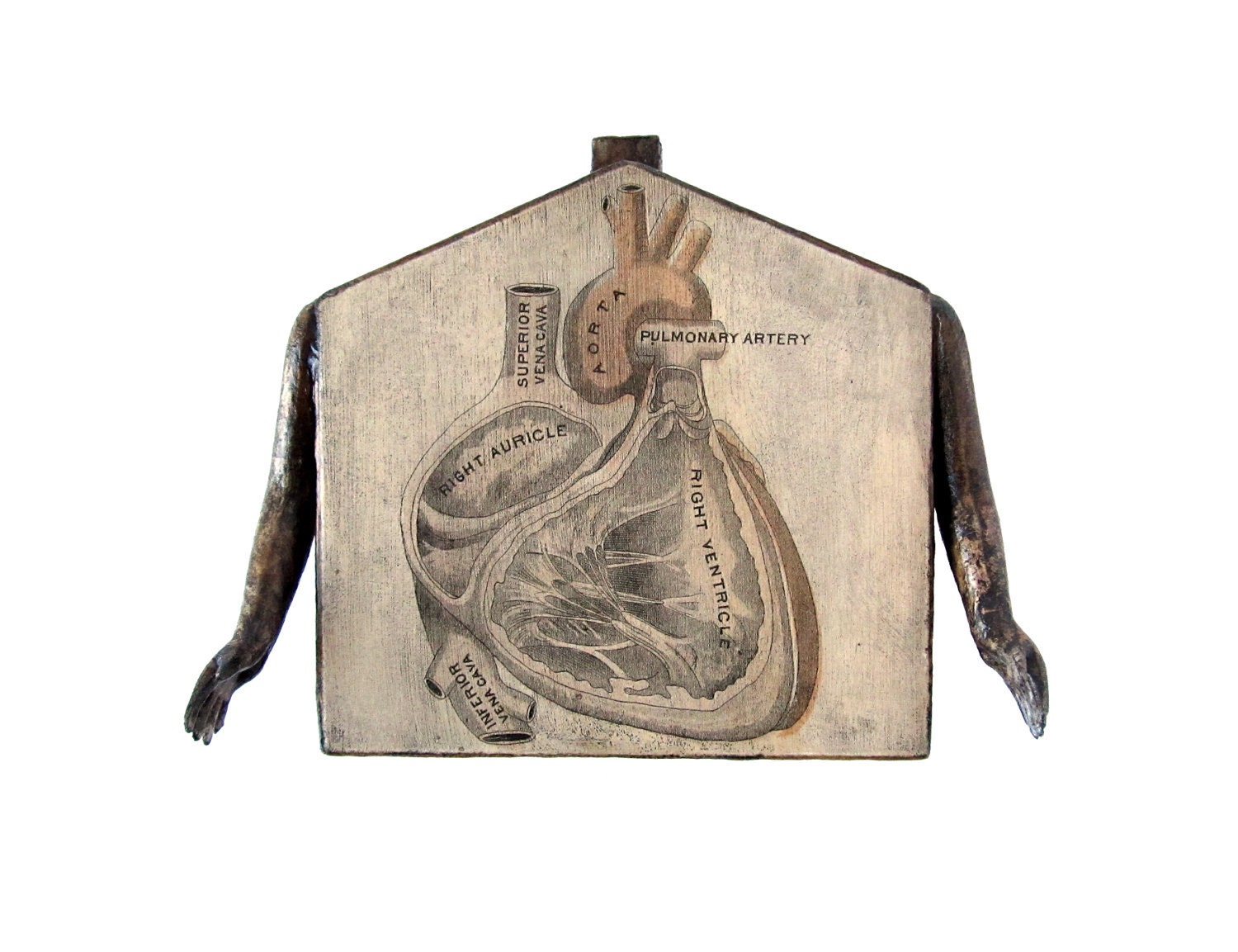 Doll House no 373 (with heart) - Original Mixed Media Assemblage
