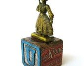 U is for Umbrella,  Petit Four no 44 - Original Mixed Media Assemblage