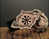 B1227  antiqued snow badge cufflet