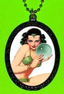 Fortune Teller Style Two Necklace Pendant Tarot Occult Witch Wicca Gypsy Crystal Ball New