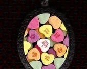 Candy Hearts DIY NEcklace and Pendant Handmade Kitsch Retro unk emo Cool HIP