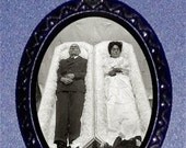 Very Strange Postmortem Couple in Two Coffin Victorian Till Death Do We Part Necklace