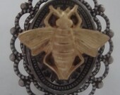 Victorian Steampunk The Insect Brass Locket Ring NEW Adjustable