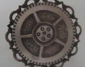 Victorian Steampunk Industrial Romance Gear  Brass Filigree NEW Ring