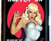 Tales of Sin Pinup Pulp Creation Her Mouth said No but her eyes said yes Sexy Retro Camp Black Metal Cigarette or ID or Business Card Holder Case Wallet