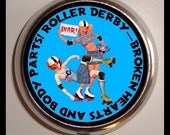 Roller Derby War Brawl Skaters Skating Pill box Pillbox Case Holder New