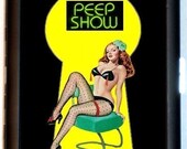 Peep Show Burlesque Pinup Stripper Pin Up Rockabilly Showgirl Cigarette Id Case Business Card Holder wallet