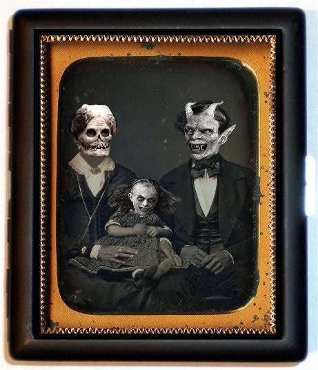 Victorian Monster Family Portrait Cigarette or ID Case Sweetheartsinner