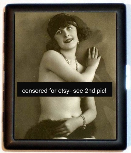 Flapper Nude Art Deco Gypsy Photo Cigarette Case Business Card Case Holder Wallet