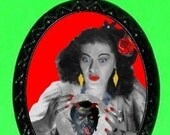 Sexy Fortune Teller Gypsy Looking into Crystal Ball and seeing Satan Halloween Gothic DIY handmade Necklace and Pendant ORIGINAL SHS design