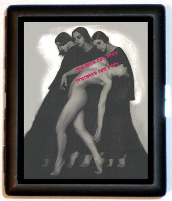 Art Deco Three Graces High art Photography Cigarette Case or ID Wallet or Business Card Holder
