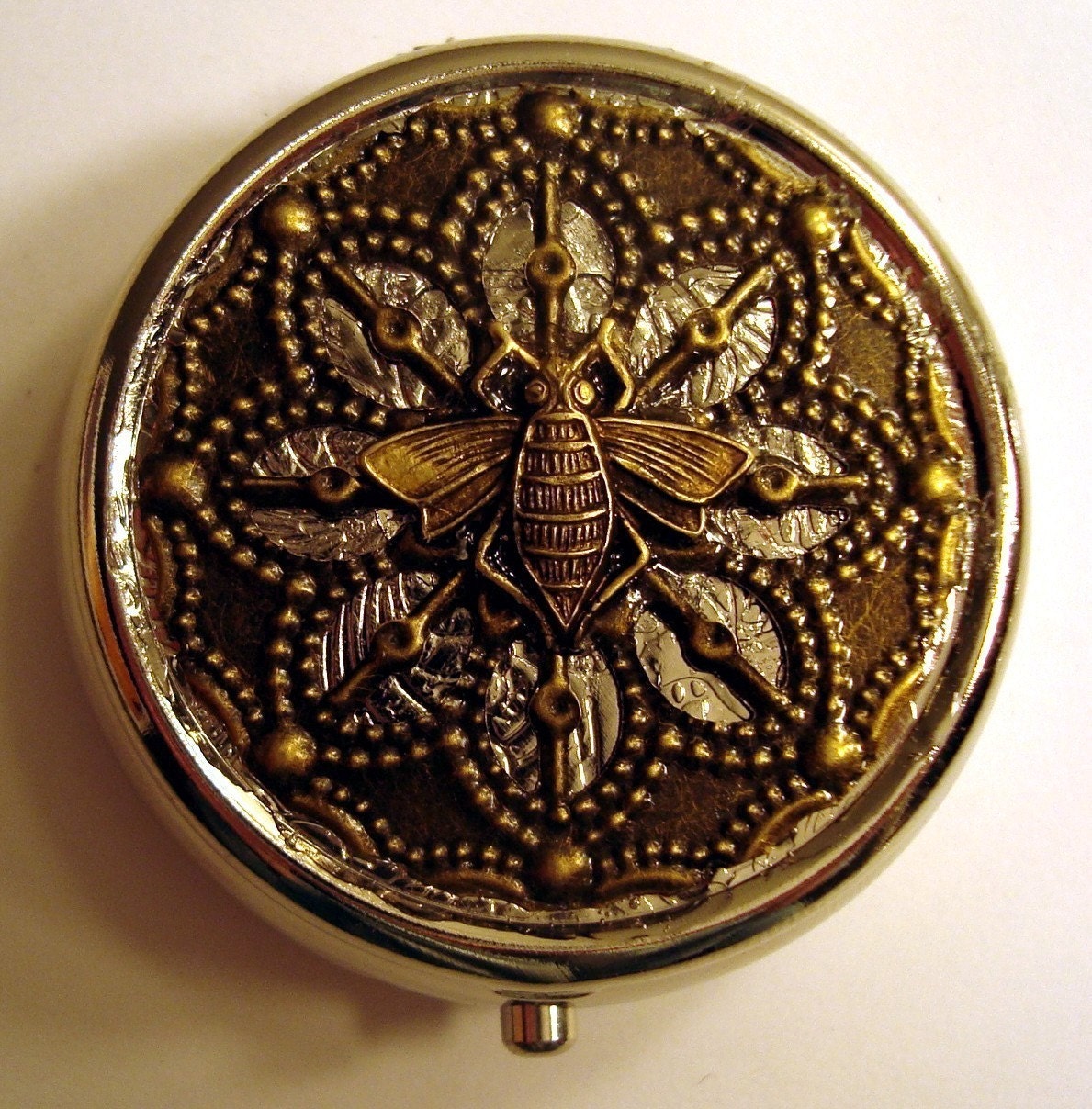 Victorian Steampunk THE BRASS BEE Pill Case Or Trinket Box