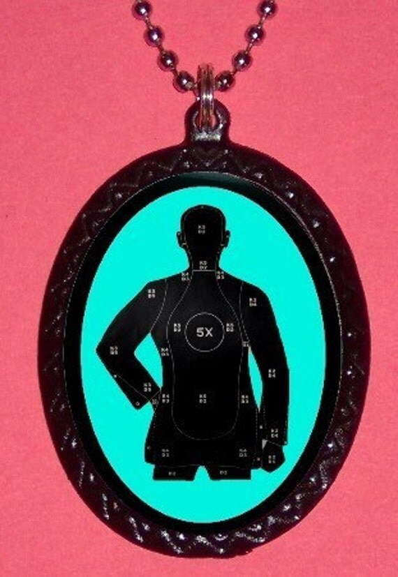 Shooter Target Practice Psychobilly Gun Shooting Goth Gothic Emo Punk Pendant Necklace