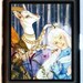 Fairy Tale Illustration Whimsical Kawaii Little Girl Surreal with Big Ram Cigarette Id Case Business Card Holder Wallet
