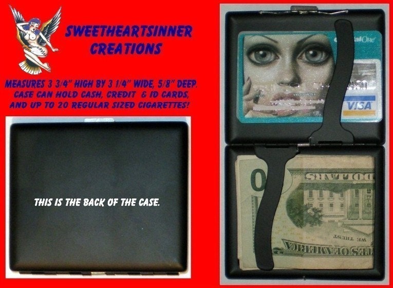 Fairy Tale Illustration Whimsical Kawaii Rat King Surreal Cigarette Id Case Business Card Holder Wallet