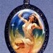 Comic Pulp Magazine Pinup Gal Stuck inside this magical pendant where she will hang as your captive slave around your neck Pendant necklace
