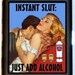 Instant Slut Just Add Alcohol Pulp Pinup Sexy Time Design Black Metal Cigarette or ID or Business Card Case Wallet