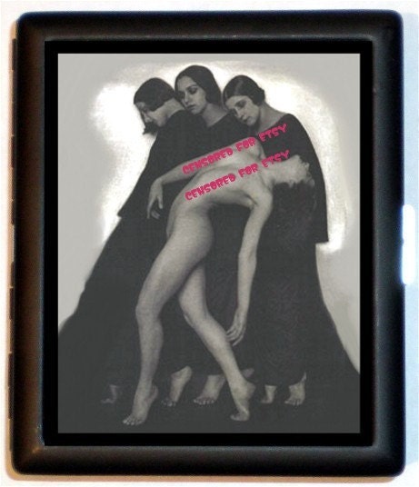 Art Deco Three Graces High art Photography Cigarette Case or ID Wallet or Business Card Holder