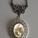 Beautiful ALICE IN WONDERLAND White Rabbit Victorian Silver-Tone Filigree Necklace Pendant