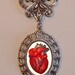 Beautiful Victorian ANATOMICAL HEART Victorian Silver-Tone Filigree Necklace Pendant