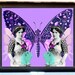 Victorian Butterfly Woman ID Cigarette Case Art Deco Pinup Pin Up Art Nouveau Wallet Beautiful Tints