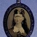 Original Badass Pinched Face Altered Art Victorian Woman Pop Art Surrealism Lowbrow Design Handcrafted Handcasted Metal Pendant Handpainted Black with silvertone ballchain necklace